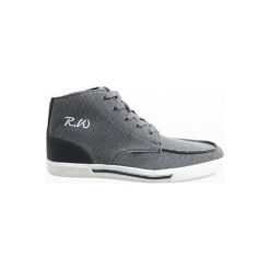 Szare eleganckie półbuty wysokie F10455. Szare eleganckie półbuty ButyModne, bez wzorów, z tkaniny, bez obcasa, bez zapięcia. Za 59.00 zł.