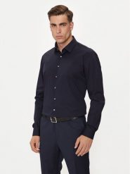 Calvin Klein Koszula K10K113160 Granatowy Slim Fit. Niebieskie koszule CALVIN KLEIN, m, bez wzorów, z bawełny, bez kołnierzyka, bez ramiączek. Za 179.99 zł.
