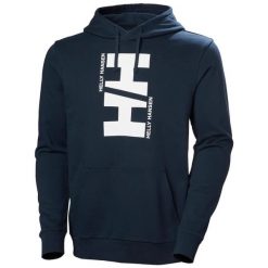 Bluza z kapturem Helly Hansen Core Graphic. Niebieskie bluzy z kapturem Helly Hansen, bez wzorów, z kapturem. Za 379.00 zł.