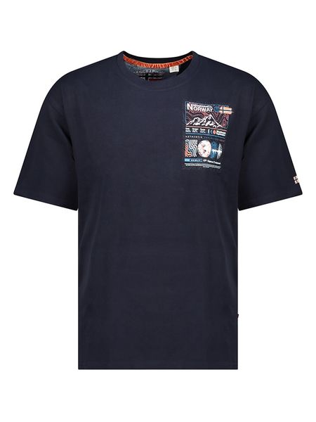 Geographical Norway Koszulka "Joler" w kolorze granatowym rozmiar: 3XL. Niebieskie bezrękawniki Geographical Norway, xl, bez wzorów, z bawełny, bez kołnierzyka, bez ramiączek. Za 68.95 zł.