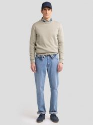Sweter męski bawełniany pistacjowy Basilian 300. Zielone swetry nierozpinane BIG STAR, l, bez wzorów, z bawełny, bez kołnierzyka, bez ramiączek. W wyprzedaży za 119.99 zł.