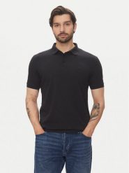 Lindbergh Polo 30-404020 Czarny Relaxed Fit. Czarne koszulki polo Lindbergh, m, bez wzorów, z bawełny, bez kołnierzyka, bez ramiączek. Za 169.99 zł.