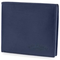 Granatowy Skórzany Portfel Męski Lekki Pojemny Bag Street T41. Niebieskie portfele bez wzorów, ze skóry. Za 39.99 zł.