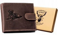 Portfel Always Wild N992L-CHM-DOG-1 c. brązowy. Brązowe portfele Always Wild, bez wzorów, z nubiku. Za 59.99 zł.