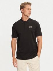EA7 Emporio Armani Polo 6DPF09 PJOLZ 0200 Czarny Regular Fit. Czarne koszulki polo sportowe EA7 Emporio Armani, m, bez wzorów, z bawełny, bez kołnierzyka, bez ramiączek. Za 239.99 zł.