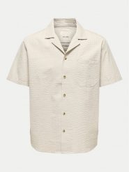 Only & Sons Koszula Eye Resort 22030342 Beżowy Relaxed Fit. Brązowe koszule Only & Sons, m, bez wzorów, z bawełny, bez kołnierzyka, bez ramiączek. Za 119.99 zł.
