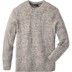 Sweter z okrągłym dekoltem Regular Fit bonprix szary melanż. Swetry nierozpinane marki bonprix. Za 59.99 zł.
