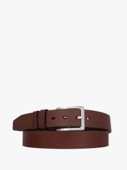 Ciemnobrązowy pasek ze skóry licowej. Brązowe paski Ryłko, bez wzorów, z denimu, klasyczne. Za 129.99 zł.