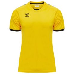 HUMMEL bluzka sportowa CORE VOLLEY TEE. Żółte t-shirty sportowe Hummel, bez wzorów, bez ramiączek, do piłki nożnej. Za 83.99 zł.