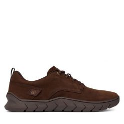 Półbuty CAT Footwear. Brązowe eleganckie półbuty CAT Footwear, bez wzorów, bez obcasa, bez zapięcia. Za 519.99 zł.