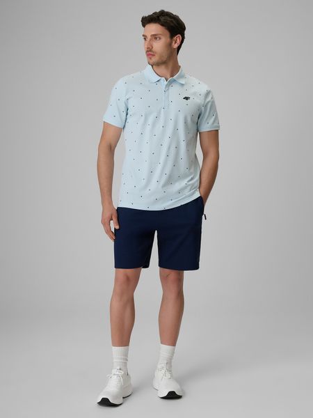 4F Spodenki dresowe męskie - granatowe L. Niebieskie krótkie spodenki sportowe 4F, l, bez wzorów, z dresówki. Za 99.99 zł.