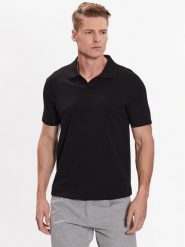 Lindbergh Polo 30-404036 Czarny Slim Fit. Czarne koszulki polo Lindbergh, m, bez wzorów, z bawełny, bez kołnierzyka, bez ramiączek. Za 169.99 zł.