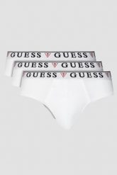 GUESS Zestaw białej męskiej bielizny slipy 3 Pack, Rozmiar L. Białe slipki Guess, l, z aplikacjami. W wyprzedaży za 143.99 zł.