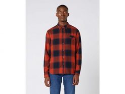 KOSZULA MĘSKA WRANGLER LS 1PKT FLAP SHIRT PICANTE BROWN W5A42LX9H 112130038. Brązowe koszule Wrangler, m, bez wzorów, bez kołnierzyka, bez ramiączek. Za 129.99 zł.