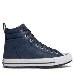 Trzewiki Converse. Niebieskie botki sznurowane Converse, bez wzorów, bez obcasa, bez zapięcia. Za 449.99 zł.