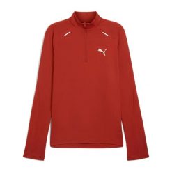 Bluza do biegania męska PUMA Run Cloudspun 1/4 Zip. Czerwone bluzy Puma, m, bez wzorów, bez kaptura. Za 199.99 zł.
