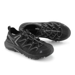Buty terenowe letnie męskie Alpine Pro Gerote. Czarne buty turystyczne Alpine Pro, na lato, w ażurowe wzory, z materiału, bez zapięcia, trekkingowe. Za 399.00 zł.