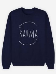 WOOOP Bluza "Karma" w kolorze granatowym rozmiar: XS. Niebieskie bluzy Wooop, xs, bez wzorów, z bawełny, bez kaptura. Za 108.99 zł.