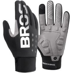 Rękawiczki rowerowe długie dla dorosłych Rockbros S209BK. Czarne rękawiczki ROCKBROS, bez wzorów. Za 89.99 zł.