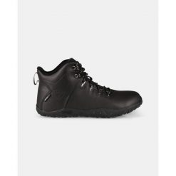 Uniseksowe wysokie buty outdoorowe barefoot Kilpi BARE LEATHER HIGH-U. Czarne buty trekkingowe Kilpi, bez wzorów, bez zapięcia. Za 783.53 zł.