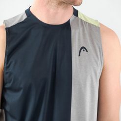 Koszulka bez rękawów męska TANK TOP PADEL. Szare bezrękawniki Head, m, bez wzorów, bez kołnierzyka, bez ramiączek. W wyprzedaży za 161.00 zł.