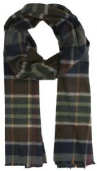 Szalik Granatowo-Brązowy w Kratkę, Miękki, Delikatny, Cashmink -V.Fraas. Niebieskie szaliki V. Fraas, bez wzorów, z materiału. Za 65.00 zł.
