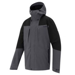 Męska wodoodporna kurtka turystyczna Freesdale z kapturem i panelami. Czarne kurtki Regatta, m, bez wzorów, z materiału, z kapturem. W wyprzedaży za 349.99 zł.