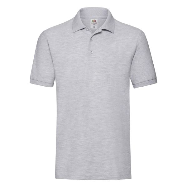 Męska Koszulka Polo Premium. Szare koszulki polo Fruit of the Loom, m, bez wzorów, bez kołnierzyka, bez ramiączek. Za 54.99 zł.