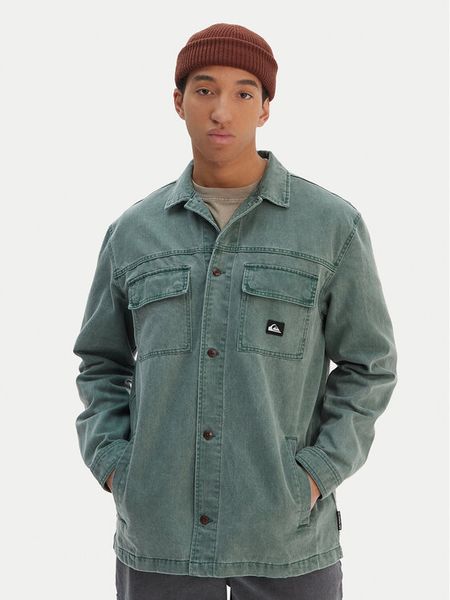 Quiksilver Koszula jeansowa Mohab Washed Twill EQYWT04654 Zielony Oversize. Zielone koszule Quiksilver, l, bez wzorów, z bawełny, bez kołnierzyka, bez ramiączek. Za 429.99 zł.
