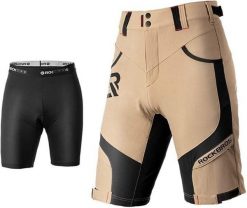 Zestaw 2 w 1: spodenki rowerowe i spodenki z szelkami ROCKBROS. Czarne spodenki rowerowe ROCKBROS, l, bez wzorów, z elastanu, rowerowe. Za 259.60 zł.