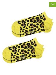 Happy Socks Skarpety (2 pary) w kolorze żółto-czarnym rozmiar: 36-40. Czarne skarpety Happy Socks, bez wzorów. Za 32.67 zł.