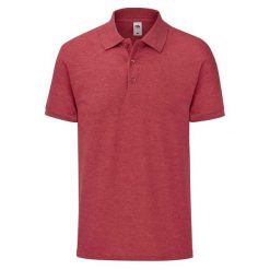 Koszulka Polo Męska Dopasowana. Czerwone koszulki polo sportowe Fruit of the Loom, m, bez wzorów, bez kołnierzyka, bez ramiączek. Za 66.99 zł.