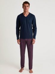 Calida Piżama w kolorze granatowym rozmiar: XL. Niebieskie piżamy Calida, xl, bez wzorów, z bawełny, bez ramiączek. Za 143.22 zł.