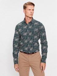 Guess Koszula M3BH55 W8BX1 Niebieski Regular Fit. Niebieskie koszule Guess, m, z aplikacjami, z bawełny, bez kołnierzyka, bez ramiączek. Za 199.99 zł.
