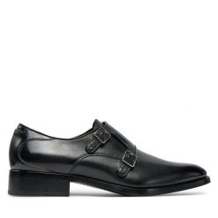 Półbuty BOSS. Czarne eleganckie półbuty Boss, bez wzorów, bez obcasa, bez zapięcia. Za 1,779.00 zł.