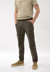 Spodnie bojówki khaki R-FORN. Brązowe joggery i bojówki Volcano, m, bez wzorów, z bawełny. Za 199.99 zł.