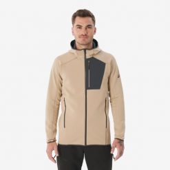 Polar turystyczny męski Quechua MH500 zamek. Brązowe bluzy z polaru QUECHUA, l, bez wzorów, z elastanu, bez kaptura. Za 199.99 zł.