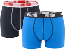 Bokserki majtki męskie bawełniane 2 pary PUMA BOXER TRUNKS. Niebieskie bokserki Puma, m, bez wzorów, z bawełny. Za 47.00 zł.