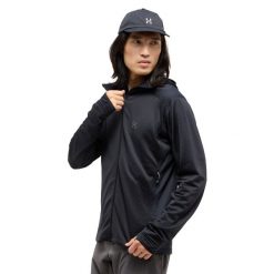 Kurtka z kapturem Haglöfs L.I.M Mid Multi II. Czarne kurtki Haglöfs, l, bez wzorów, z kapturem. W wyprzedaży za 474.60 zł.