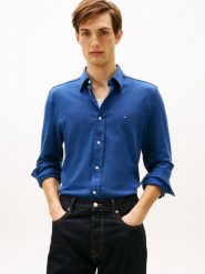 Tommy Hilfiger koszula casual Mężczyźni Regular Fit Bawełna niebieski, M. Niebieskie koszule Tommy Hilfiger, m, bez wzorów, z bawełny, bez kołnierzyka, bez ramiączek. Za 229.95 zł.
