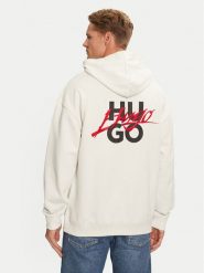 Hugo Bluza Dlogolong 50521070 Écru Relaxed Fit. Bluzy Hugo, l, bez wzorów, z bawełny, bez kaptura. Za 379.99 zł.