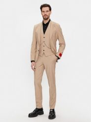 Hugo Garnitur Hesten 50509390 Beżowy Extra Slim Fit. Brązowe garnitury Hugo, m, bez wzorów, z syntetyku. Za 2,999.00 zł.