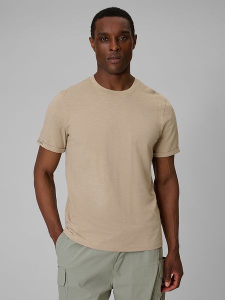 4F T-shirt regular gładki męski - beżowy 3XL. Brązowe t-shirty 4F, m, bez wzorów, z bawełny, bez kołnierzyka, bez ramiączek. Za 59.99 zł.