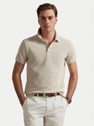 Polo Ralph Lauren Polo 710963494002 Beżowy Custom Slim Fit. Brązowe koszulki polo Polo Ralph Lauren, m, bez wzorów, z bawełny, bez kołnierzyka, bez ramiączek. Za 459.99 zł.