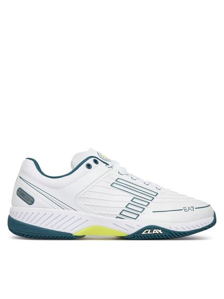 EA7 Emporio Armani Sneakersy X8X242 XK438 MZ528 Biały. Białe buty sportowe casual EA7 Emporio Armani, bez wzorów, z materiału, bez zapięcia. Za 700.99 zł.