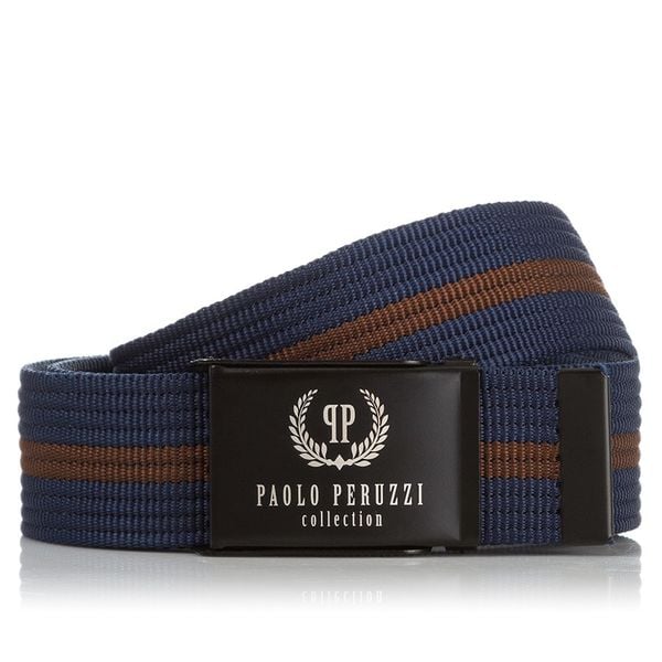 Pasek parciany PAOLO PERUZZI PW-14-95 cm granatowy. Niebieskie paski Paolo Peruzzi, bez wzorów, z materiału. Za 34.00 zł.