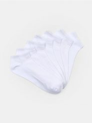 Bawełniane skarpetki 7 pack - biały. Białe skarpety Sinsay, bez wzorów, z bawełny. Za 19.99 zł.