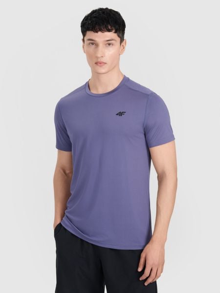 4F Koszulka treningowa szybkoschnąca męska - niebieska M. Niebieskie t-shirty 4F, m, bez wzorów, z elastanu, bez kołnierzyka, bez ramiączek. Za 79.99 zł.