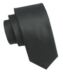Elegancki i Modny Męski Krawat - Angelo di Monti - Czarny z Fakturą Materiału. Czarne krawaty i muchy Angelo di Monti, bez wzorów, z tkaniny. Za 45.00 zł.