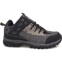 Szare męskie obuwie trekkingowe M317. Czarne trekkingi ButyModne, bez wzorów, z materiału, bez zapięcia. Za 77.68 zł.